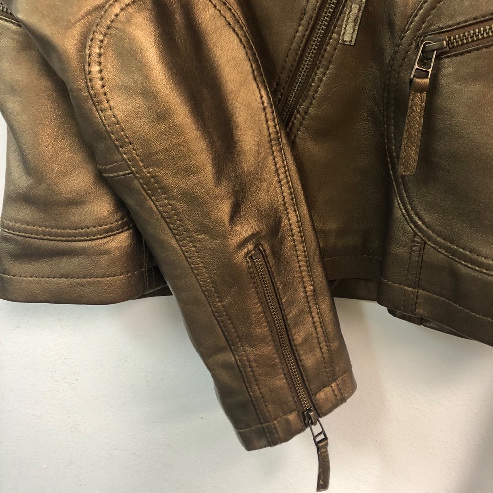 Cache Bronze Leather Jacket Gem